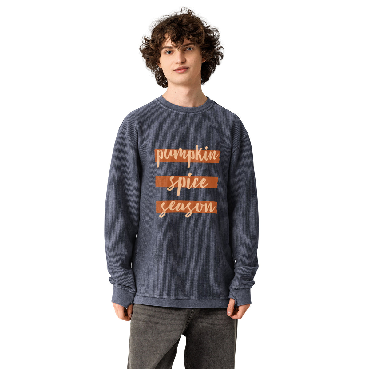 Pumpkin Spice Season Comfy Cord Sweatshirt - Snugoma