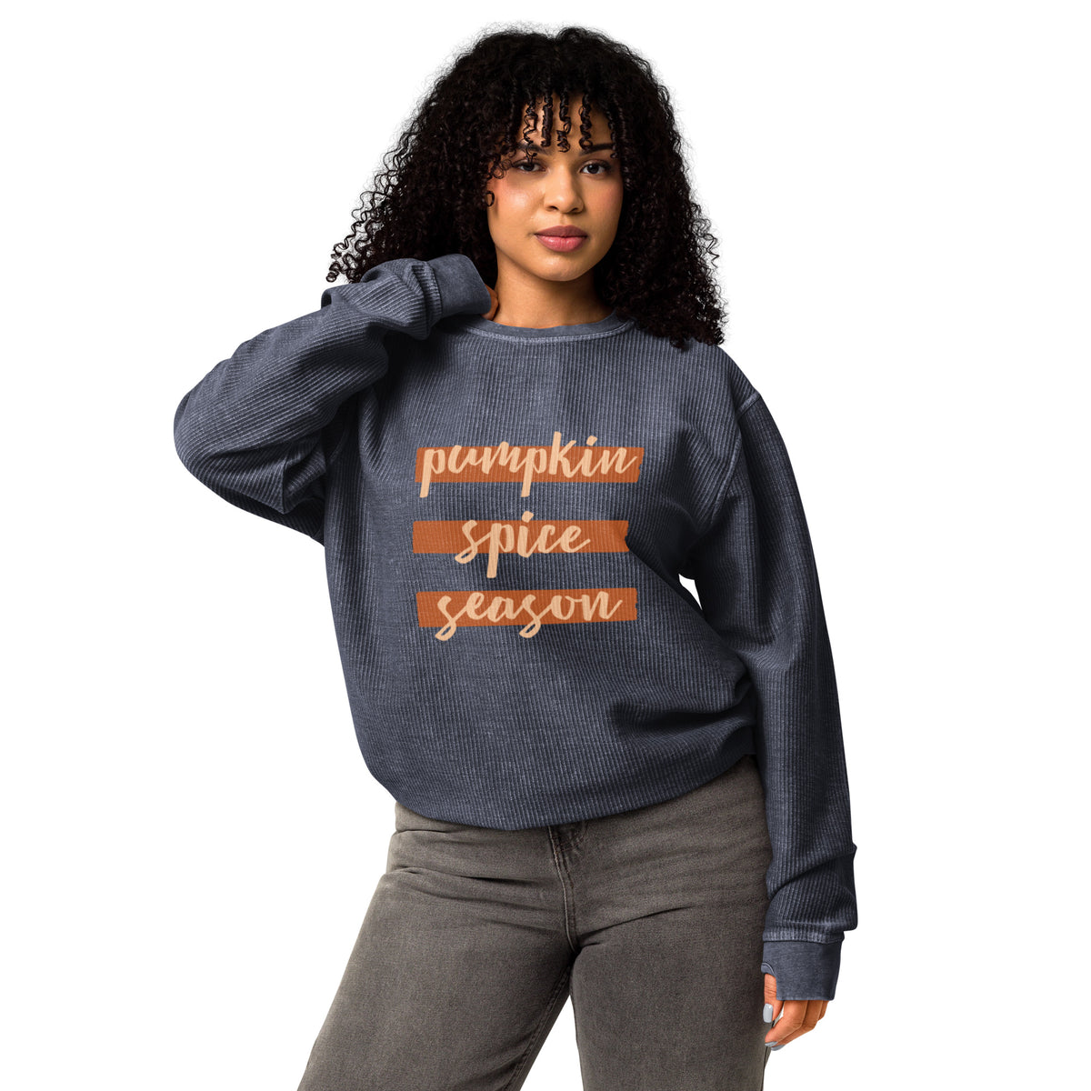 Pumpkin Spice Season Comfy Cord Sweatshirt - Snugoma