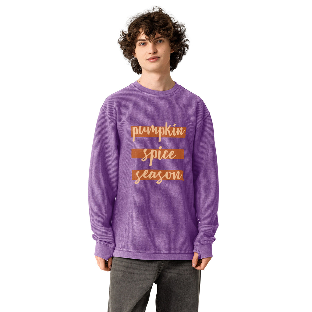Pumpkin Spice Season Comfy Cord Sweatshirt - Snugoma