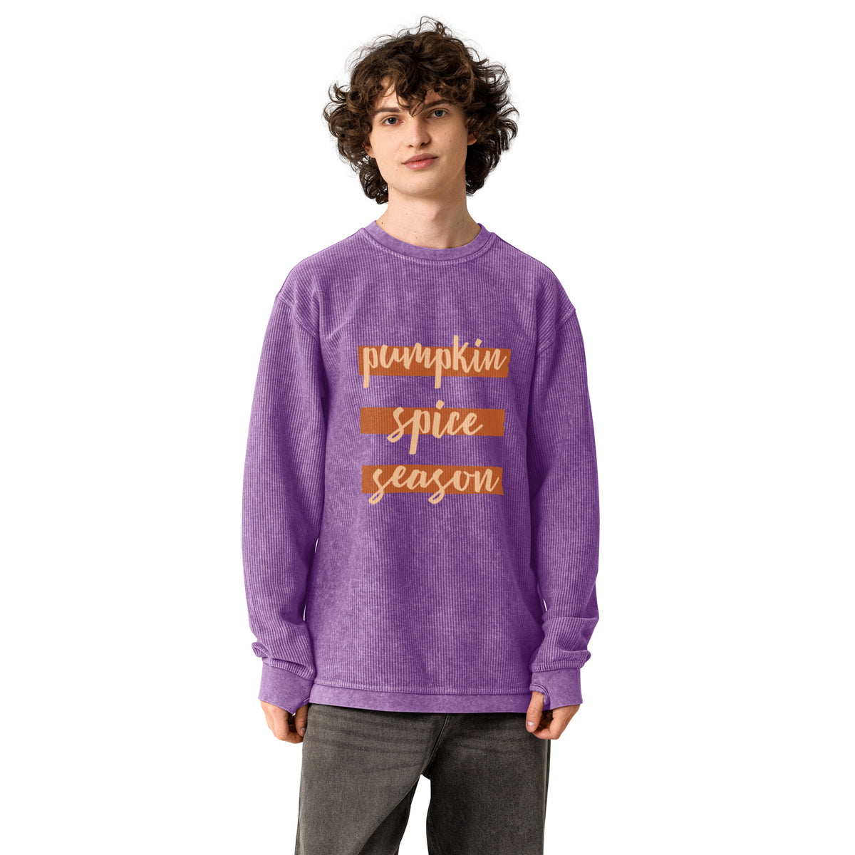 Pumpkin Spice Season Comfy Cord Sweatshirt - Snugoma