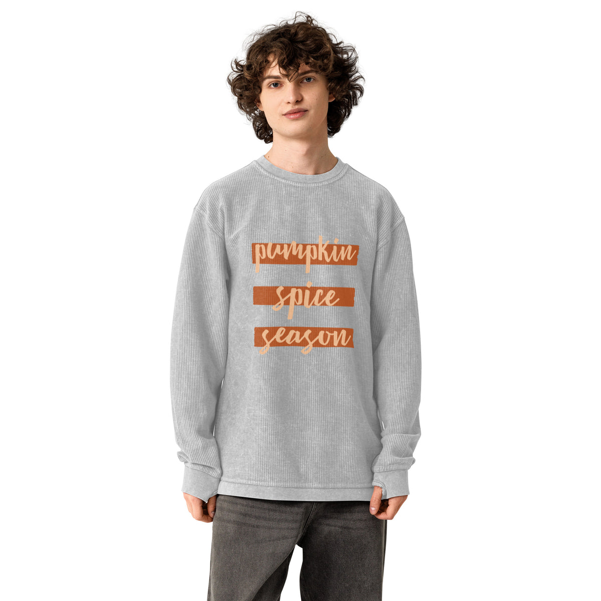 Pumpkin Spice Season Comfy Cord Sweatshirt - Snugoma