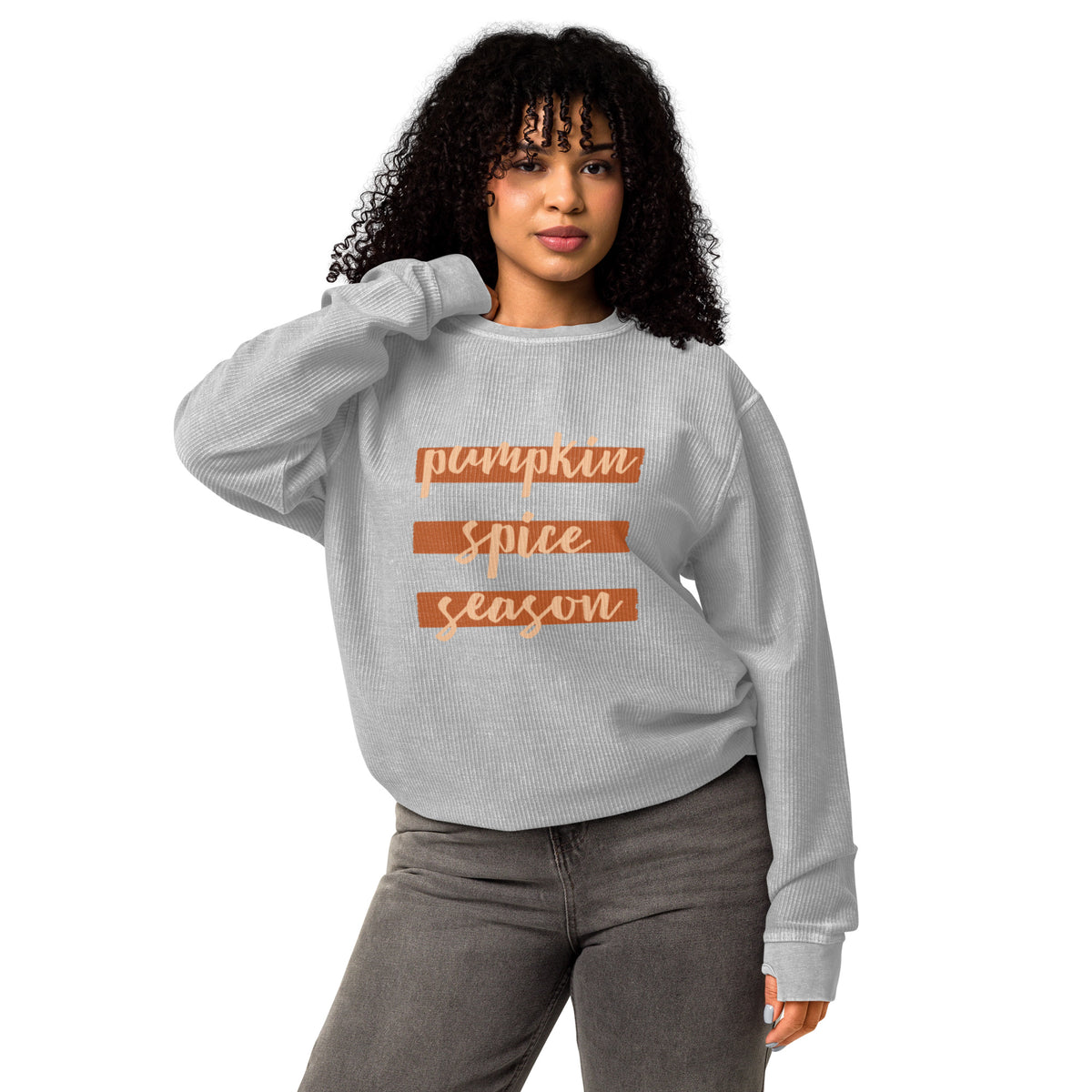 Pumpkin Spice Season Comfy Cord Sweatshirt - Snugoma