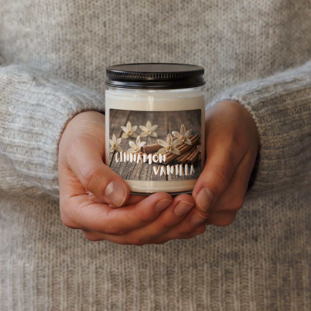 Cinnamon Vanilla Scented Soy Candle - Snugoma