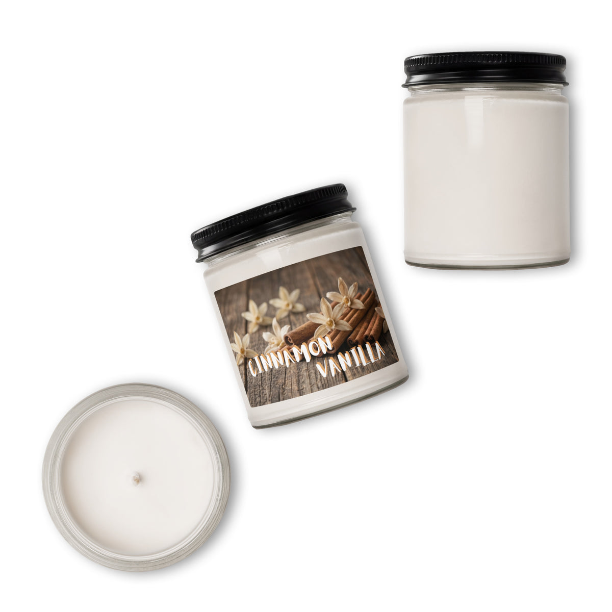 Cinnamon Vanilla Scented Soy Candle - Snugoma