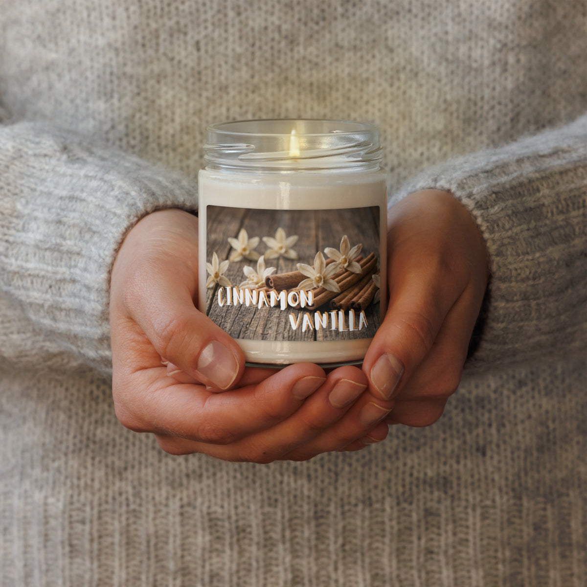 Cinnamon Vanilla Scented Soy Candle - Snugoma