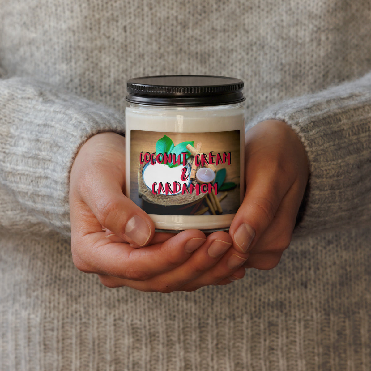 Coconut Cream and Cardamom Scented Soy Candle - Snugoma