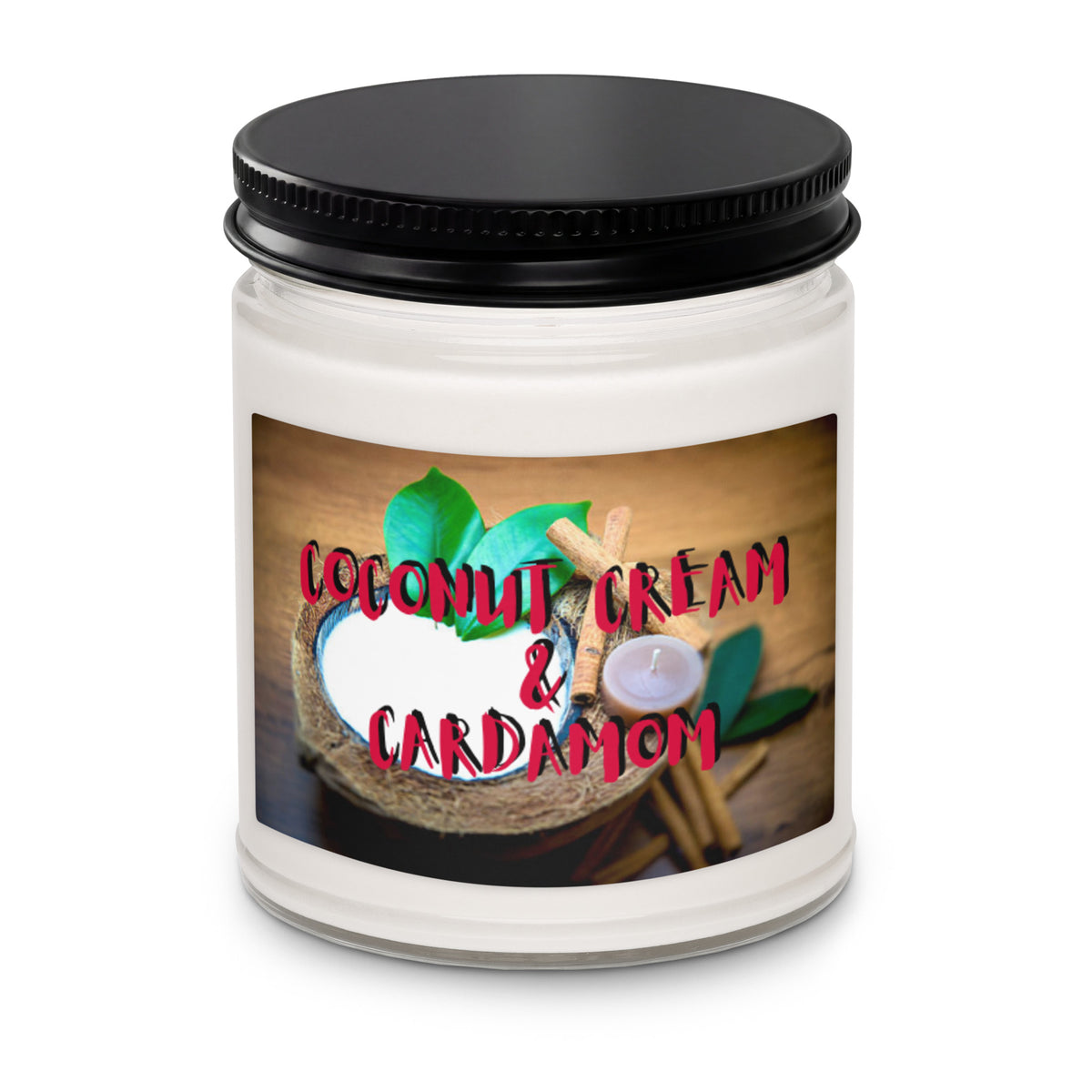 Coconut Cream and Cardamom Scented Soy Candle - Snugoma