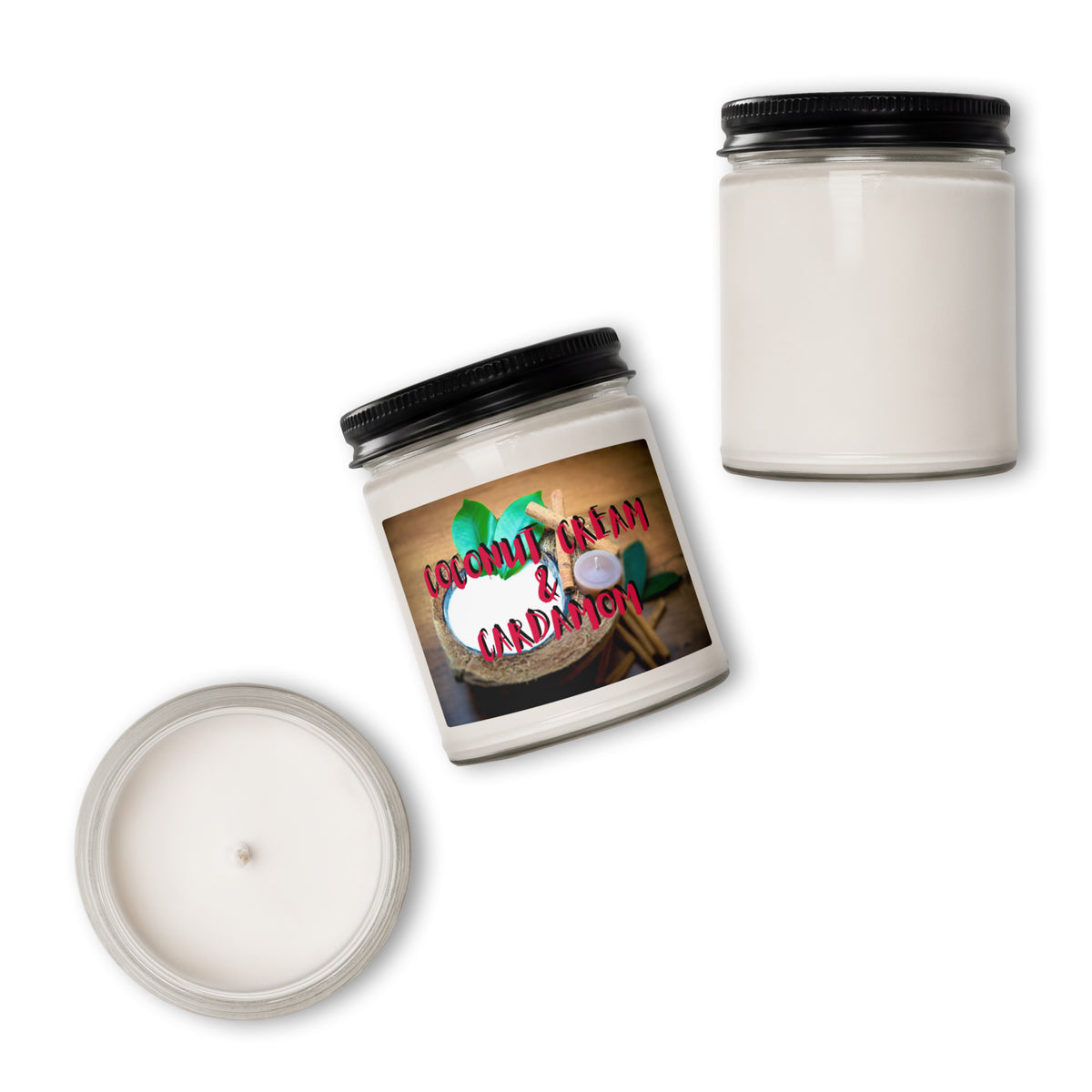 Coconut Cream and Cardamom Scented Soy Candle - Snugoma