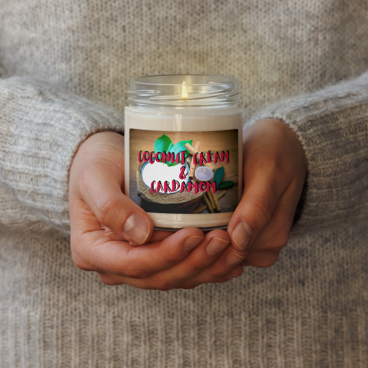 Coconut Cream and Cardamom Scented Soy Candle - Snugoma