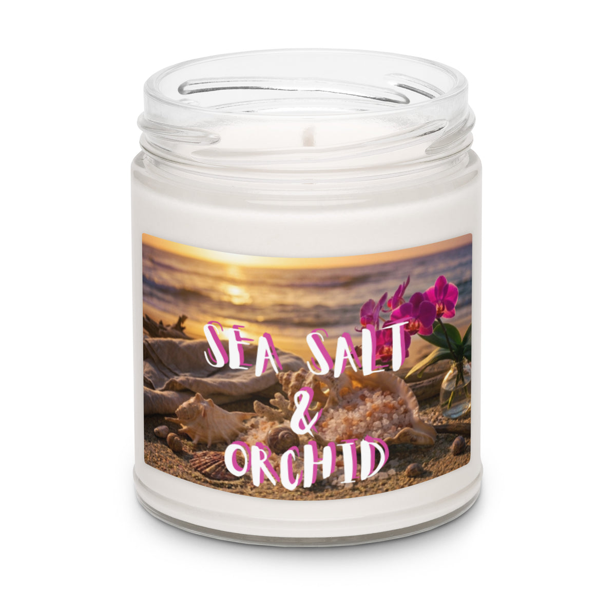 Sea Salt and Orchid Scented Soy Candle - Snugoma