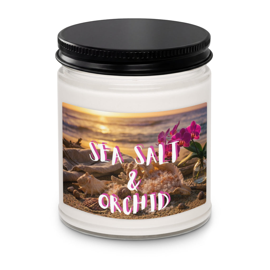 Sea Salt and Orchid Scented Soy Candle - Snugoma