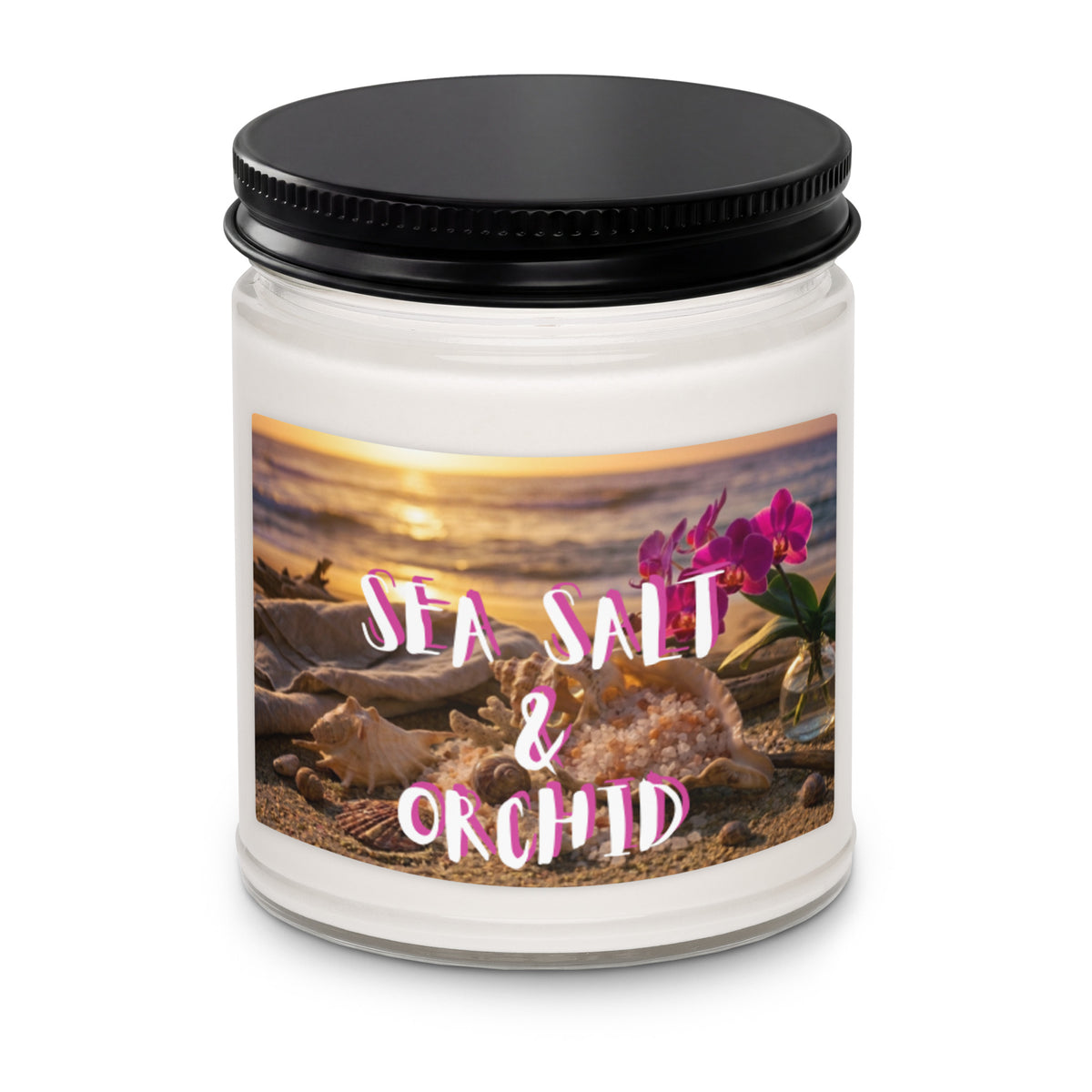 Sea Salt and Orchid Scented Soy Candle - Snugoma