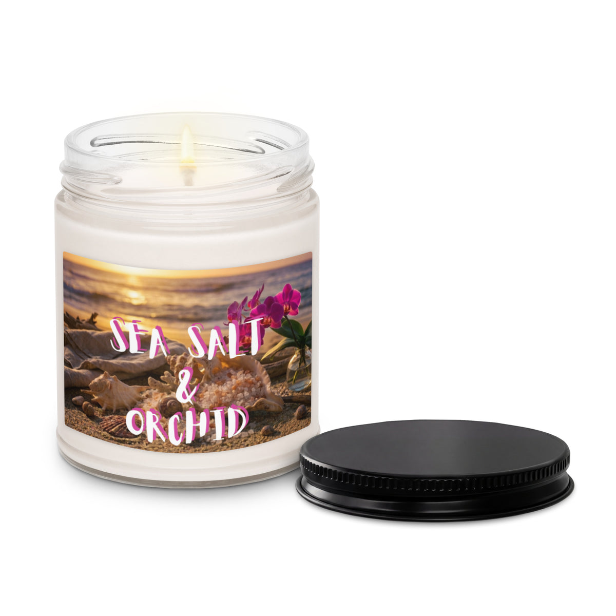 Sea Salt and Orchid Scented Soy Candle - Snugoma