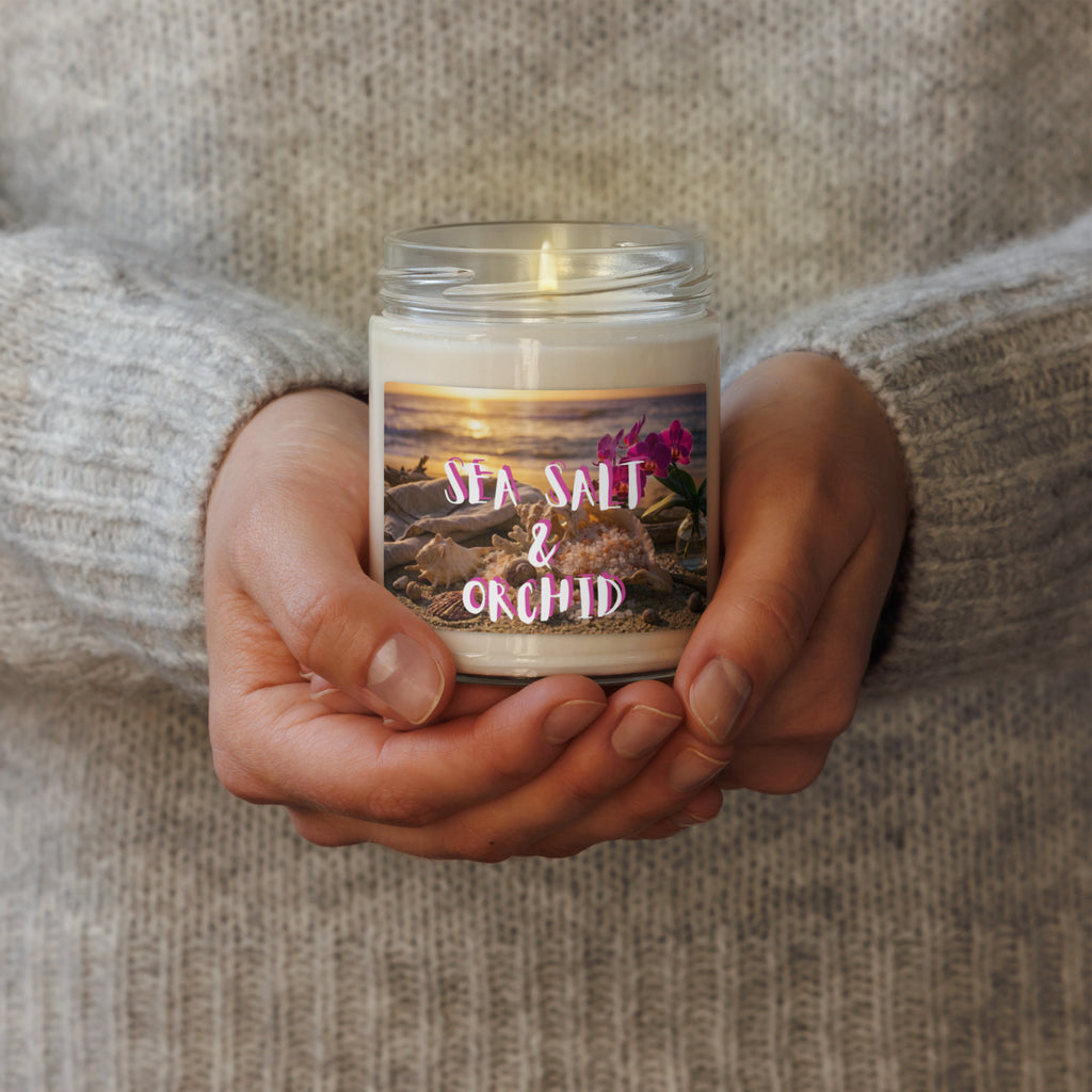 Sea Salt and Orchid Scented Soy Candle - Snugoma