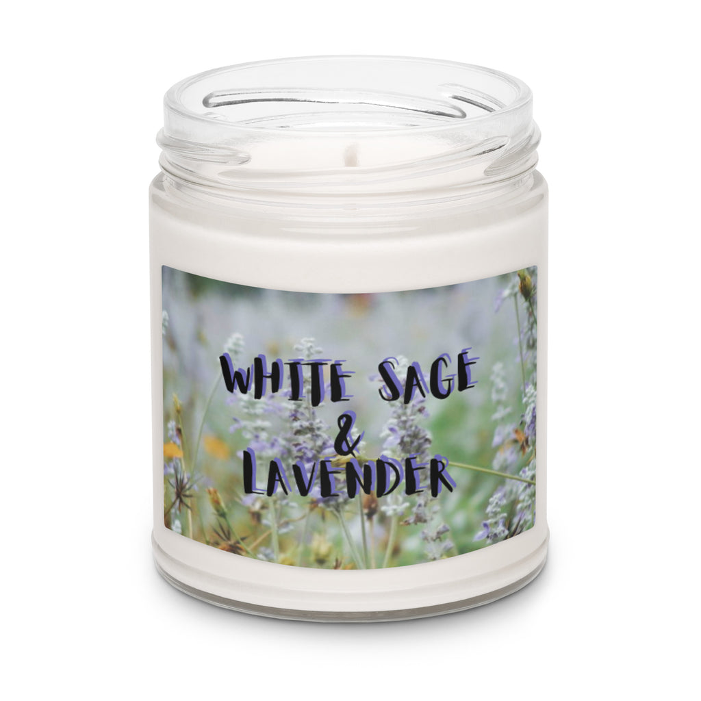 White Sage and Lavender Scented Soy Candle - Snugoma