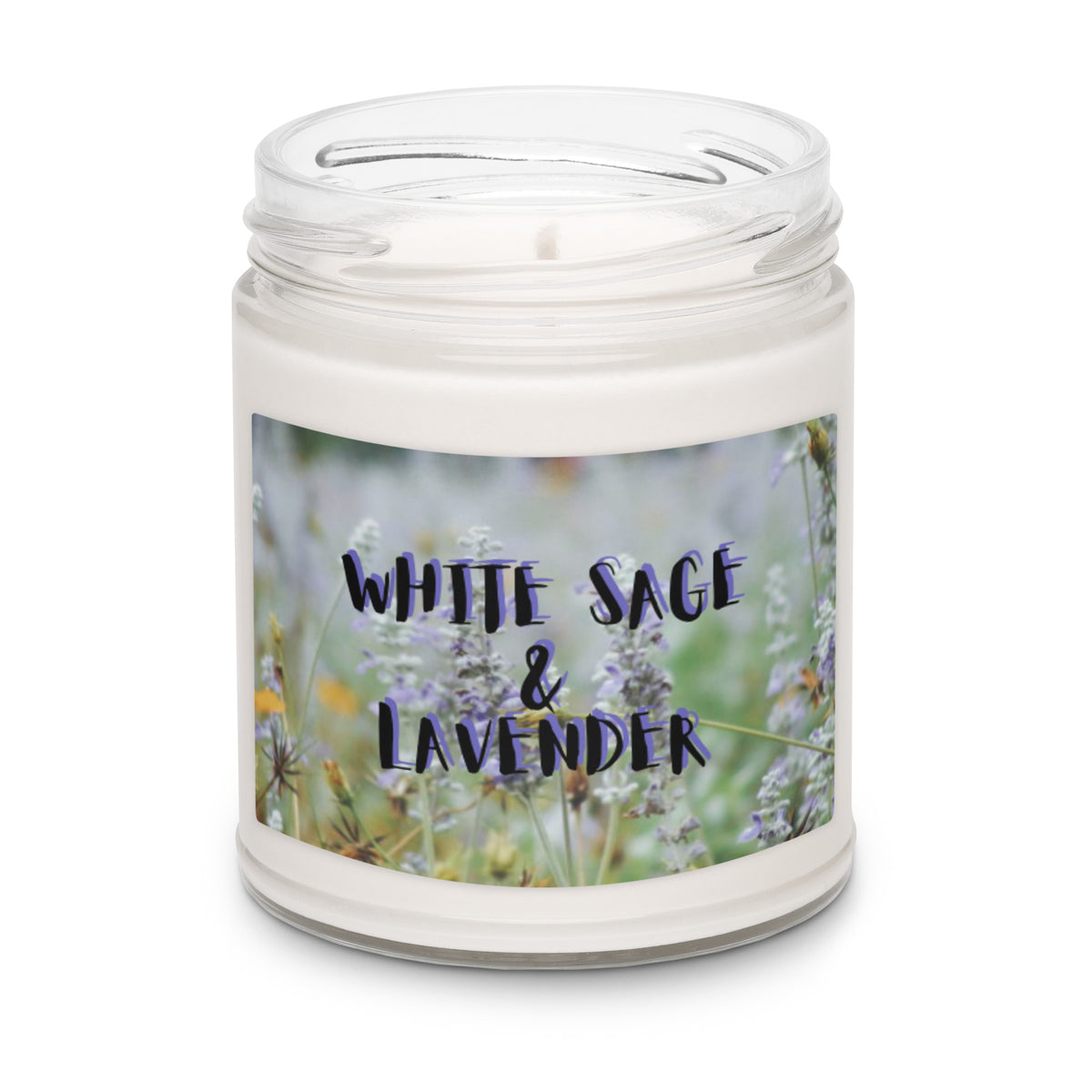 White Sage and Lavender Scented Soy Candle - Snugoma