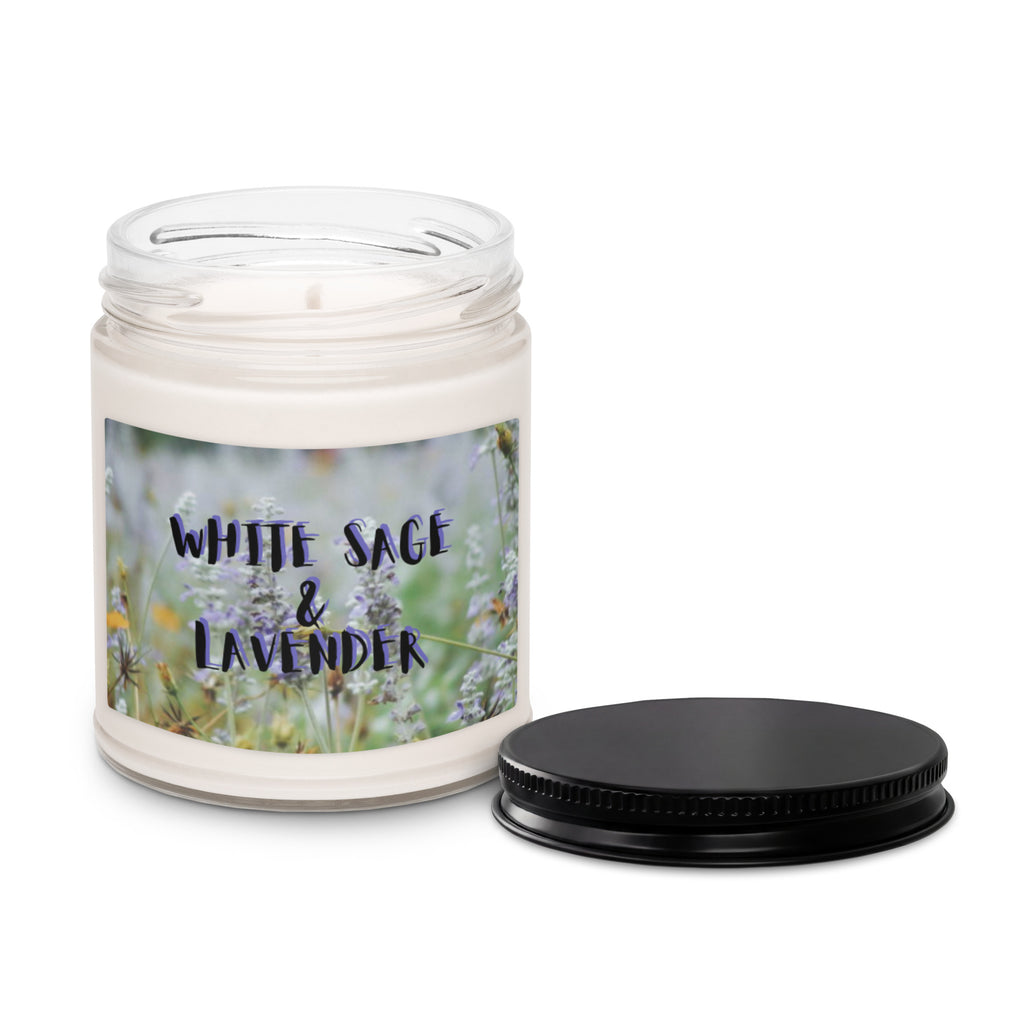 White Sage and Lavender Scented Soy Candle - Snugoma