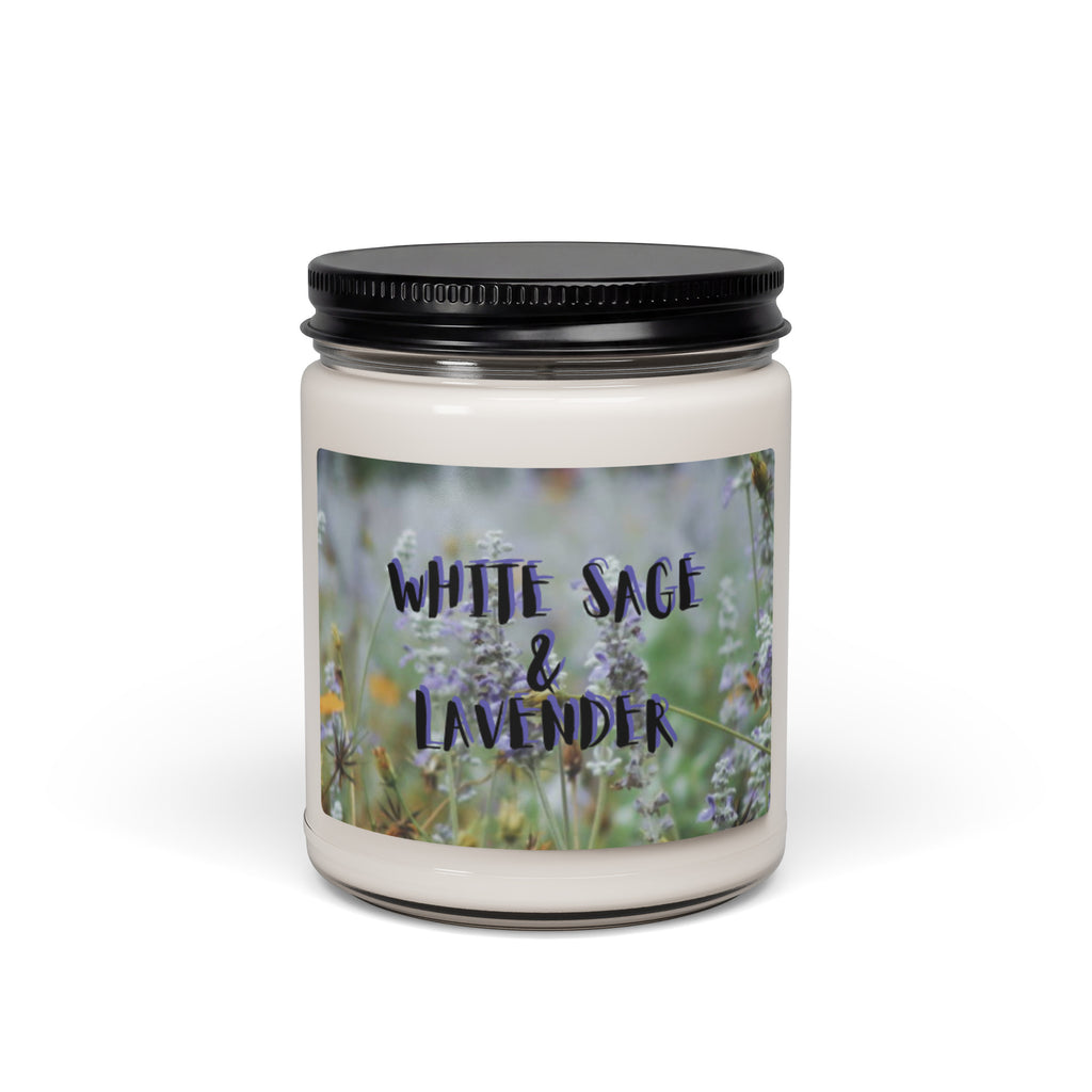 White Sage and Lavender Scented Soy Candle - Snugoma