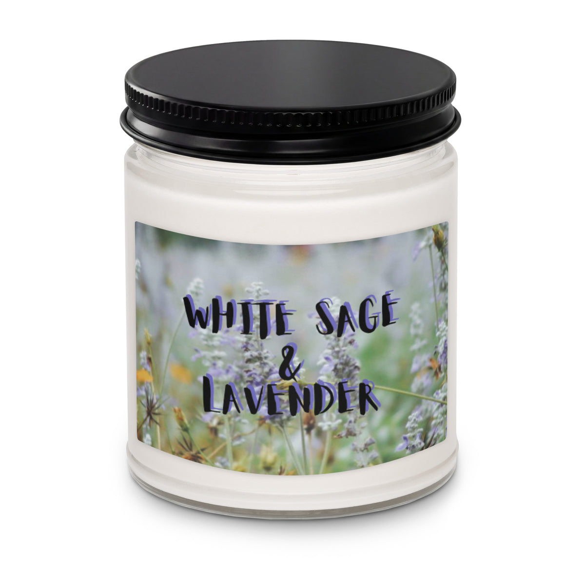 White Sage and Lavender Scented Soy Candle - Snugoma