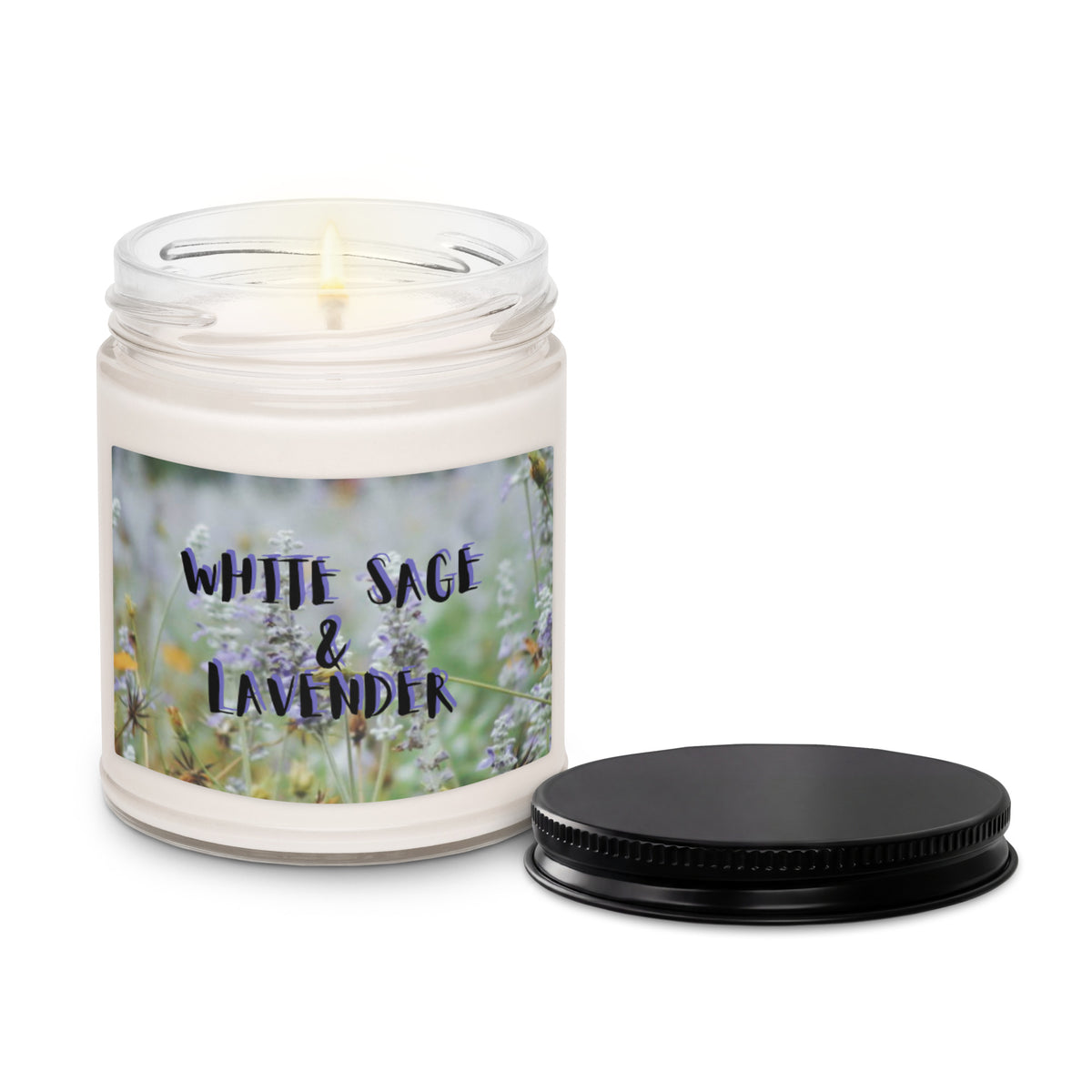 White Sage and Lavender Scented Soy Candle - Snugoma
