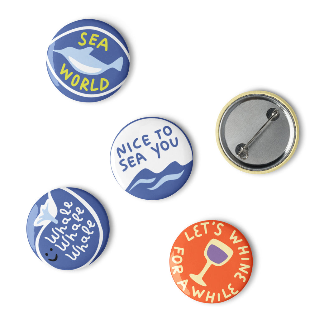 Vintage Design Set of Pin Buttons - Snugoma