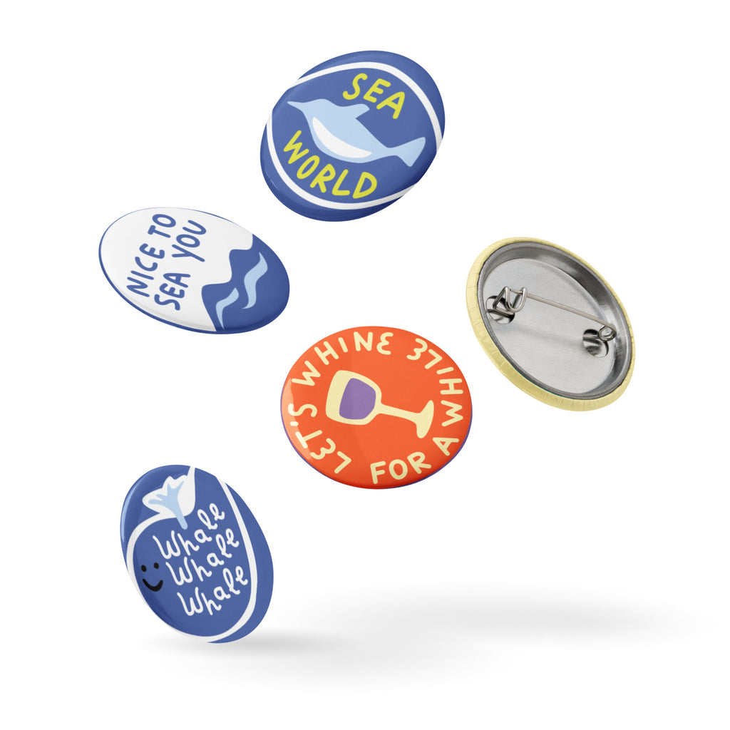 Vintage Design Set of Pin Buttons - Snugoma