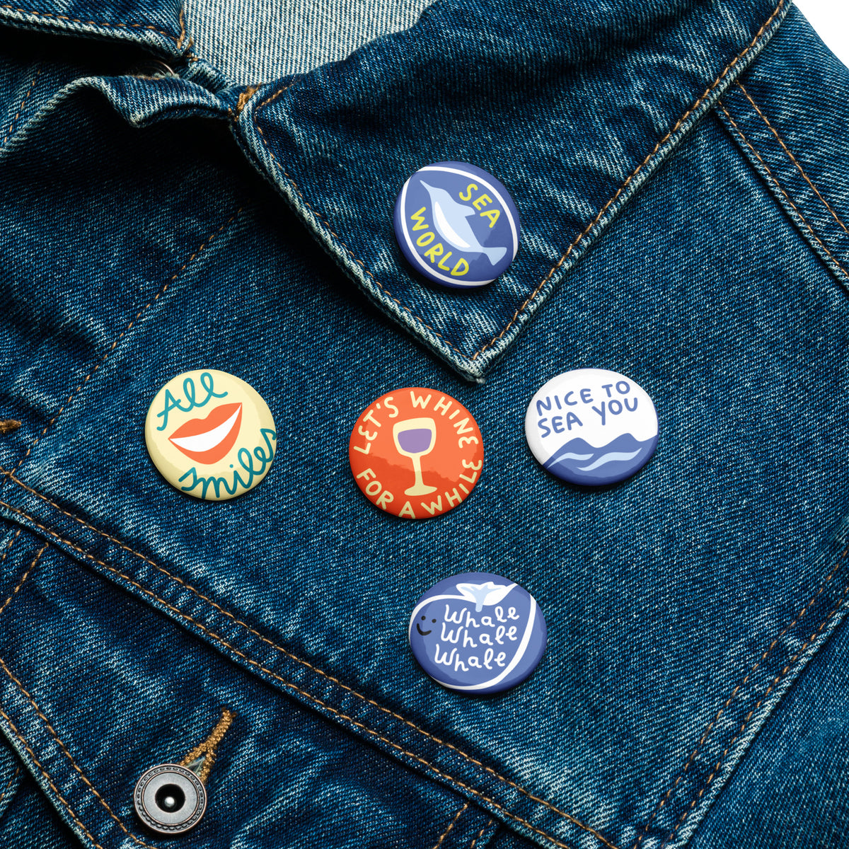 Vintage Design Set of Pin Buttons - Snugoma