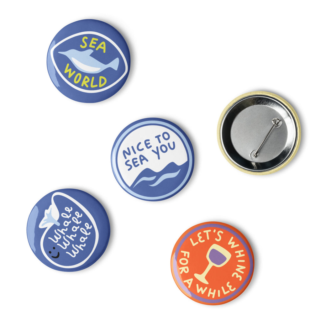 Vintage Design Set of Pin Buttons - Snugoma