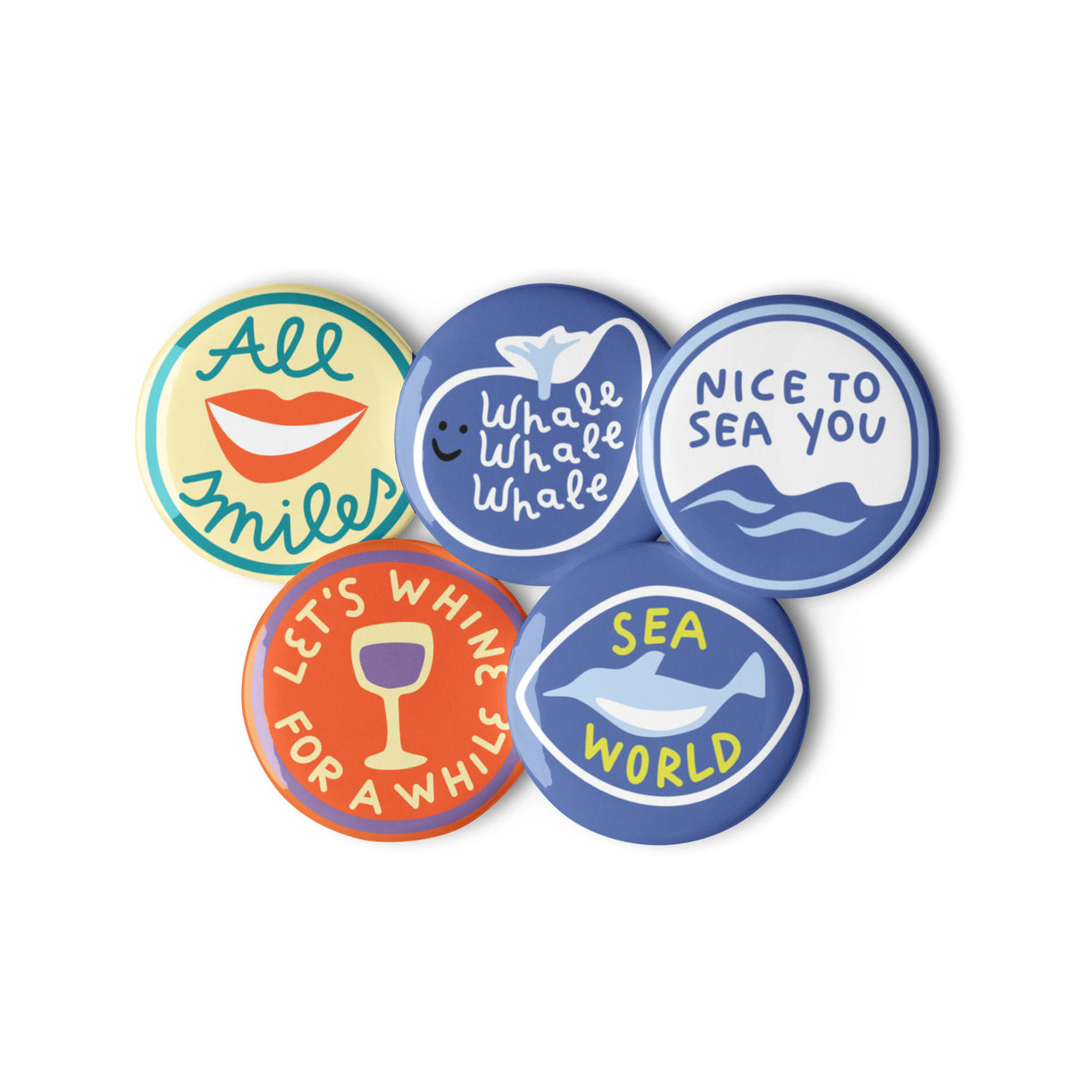 Vintage Design Set of Pin Buttons - Snugoma
