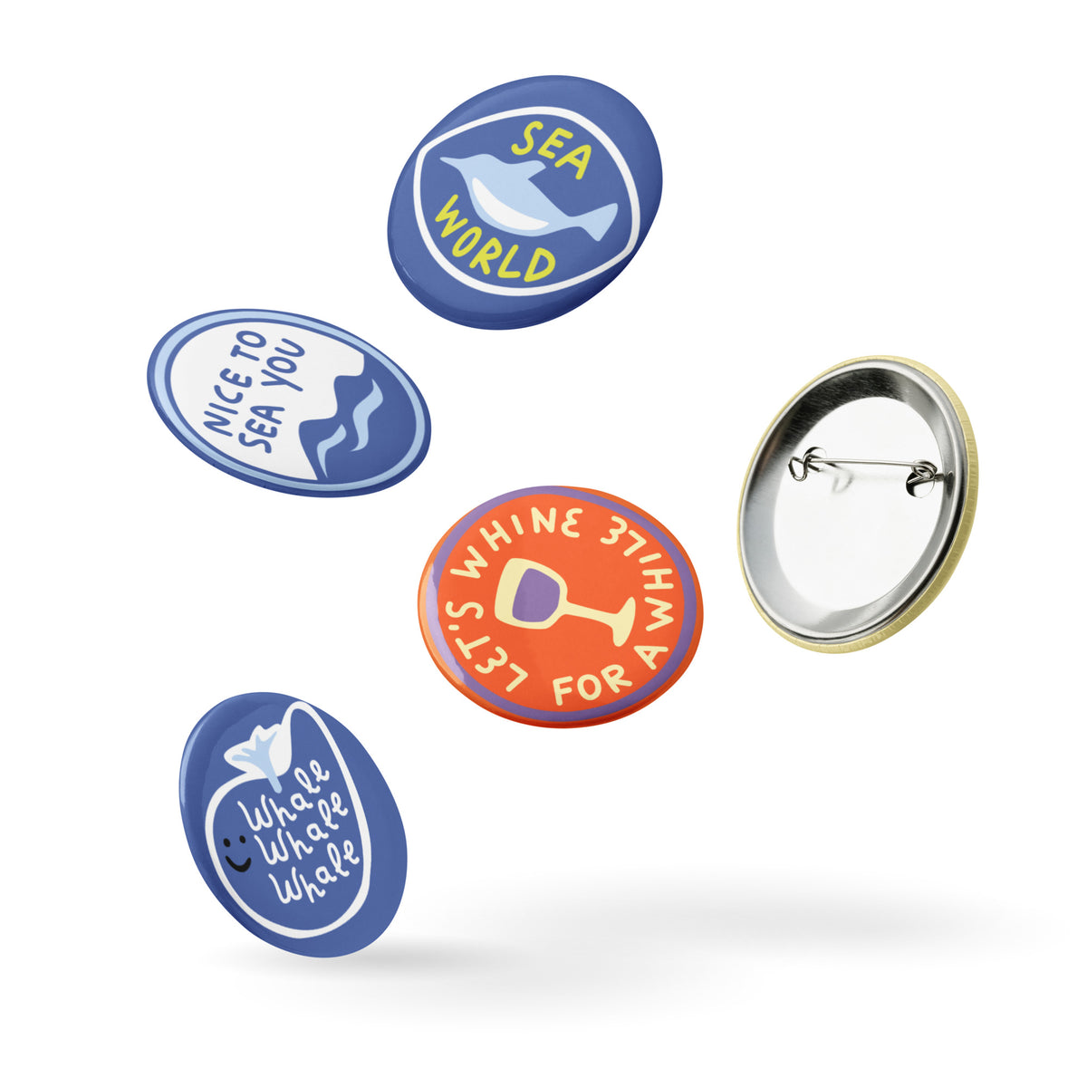 Vintage Design Set of Pin Buttons - Snugoma