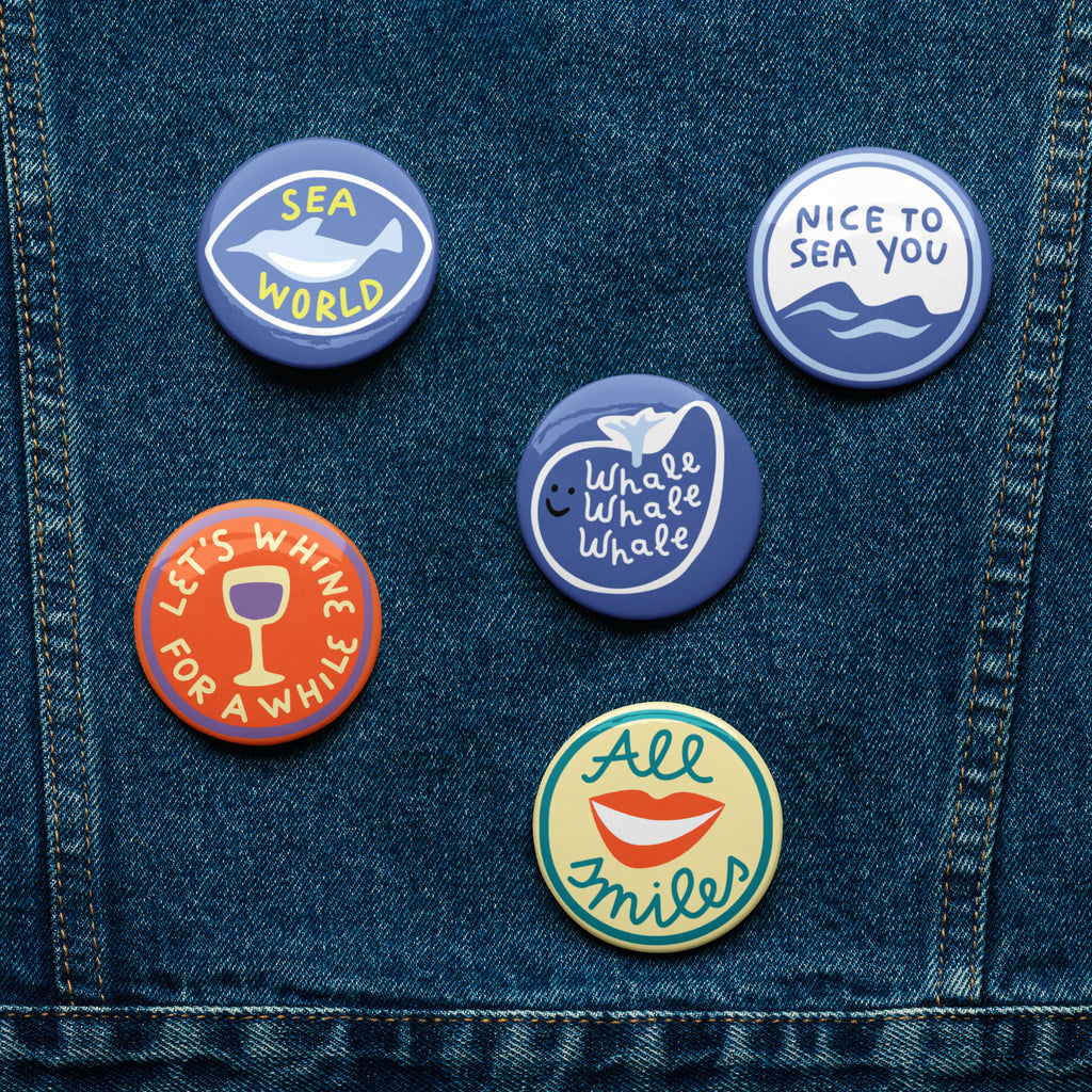 Vintage Design Set of Pin Buttons - Snugoma