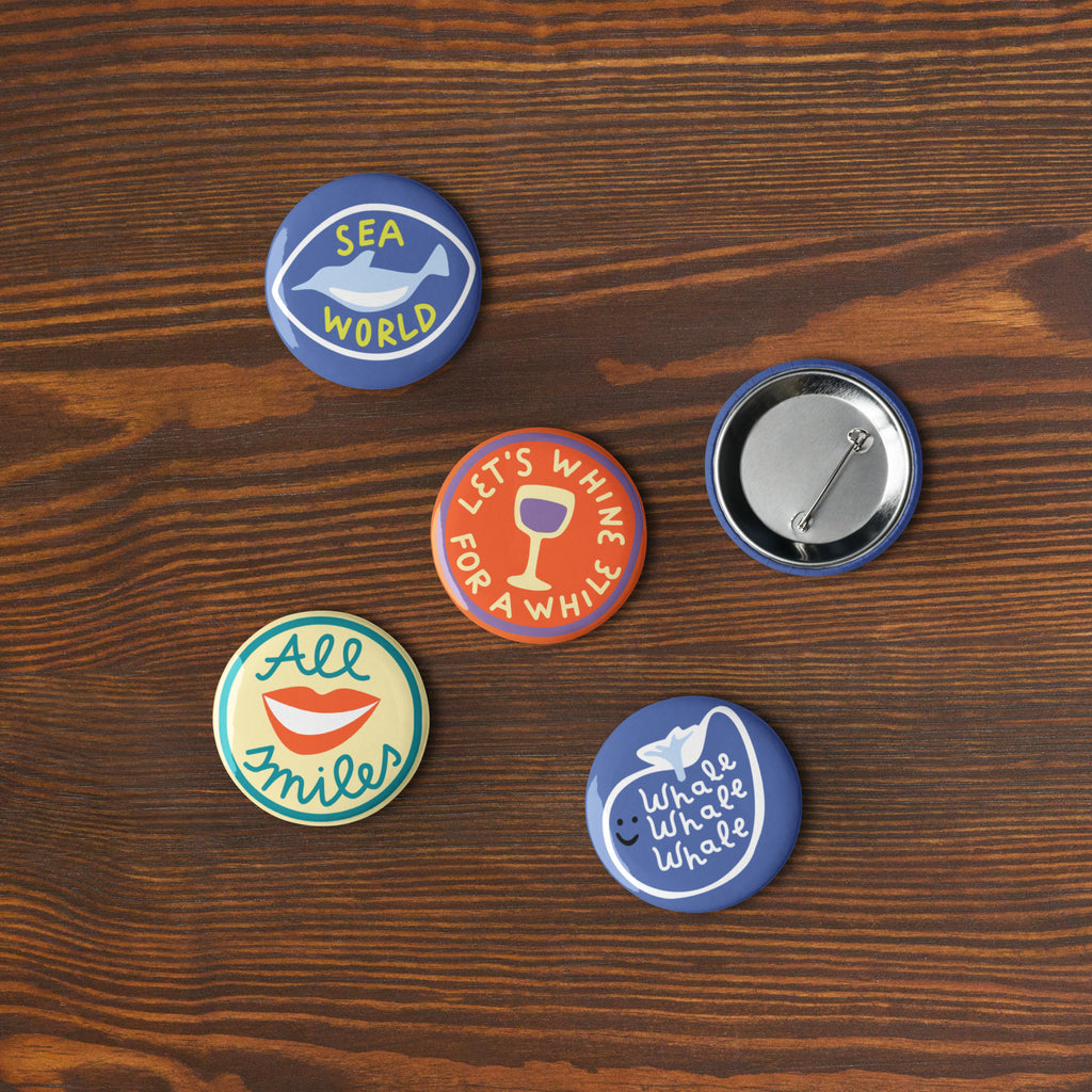 Vintage Design Set of Pin Buttons - Snugoma