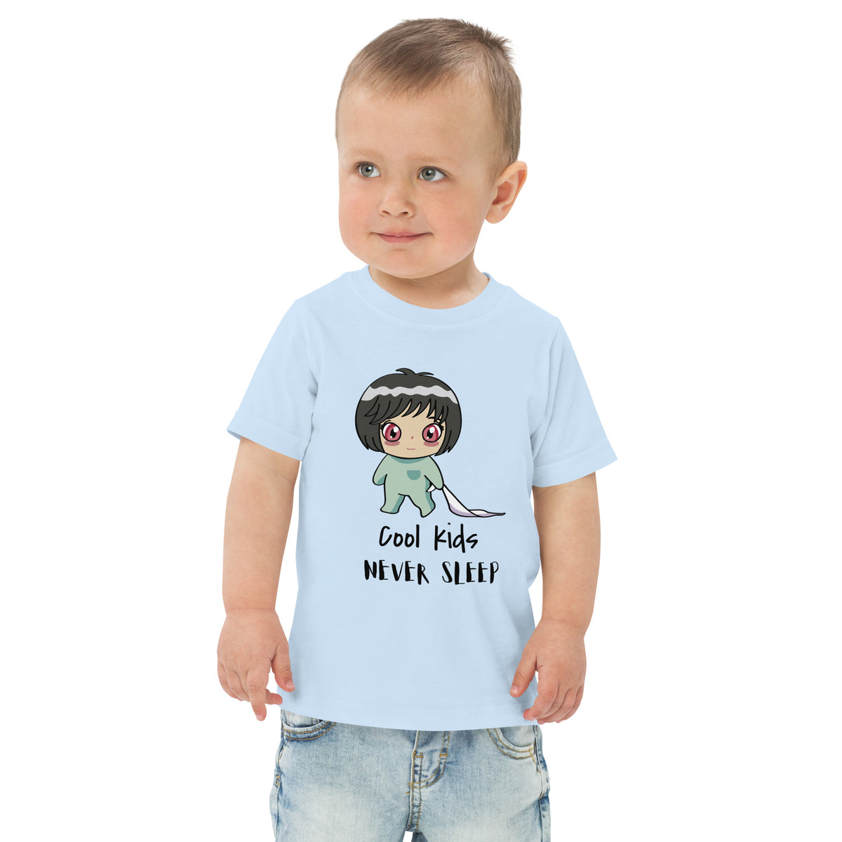 Never Sleep Toddler Jersey T-Shirt - Snugoma