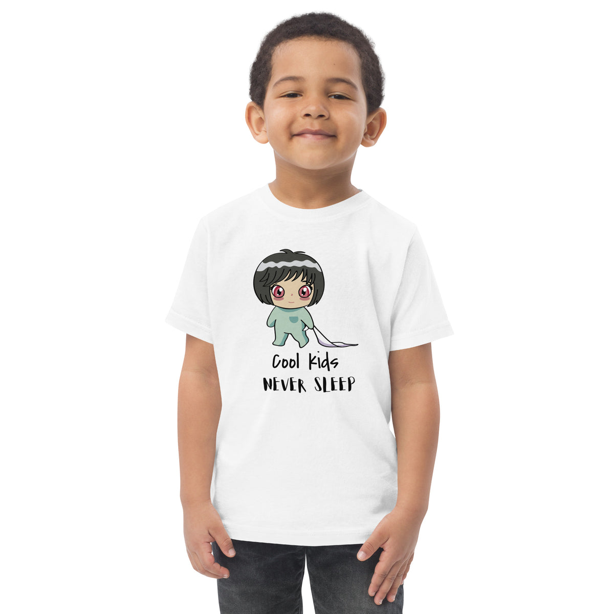 Never Sleep Toddler Jersey T-Shirt - Snugoma