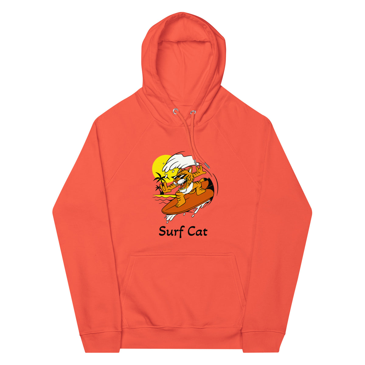 Surf Cat Eco Raglan Hoodie - Snugoma