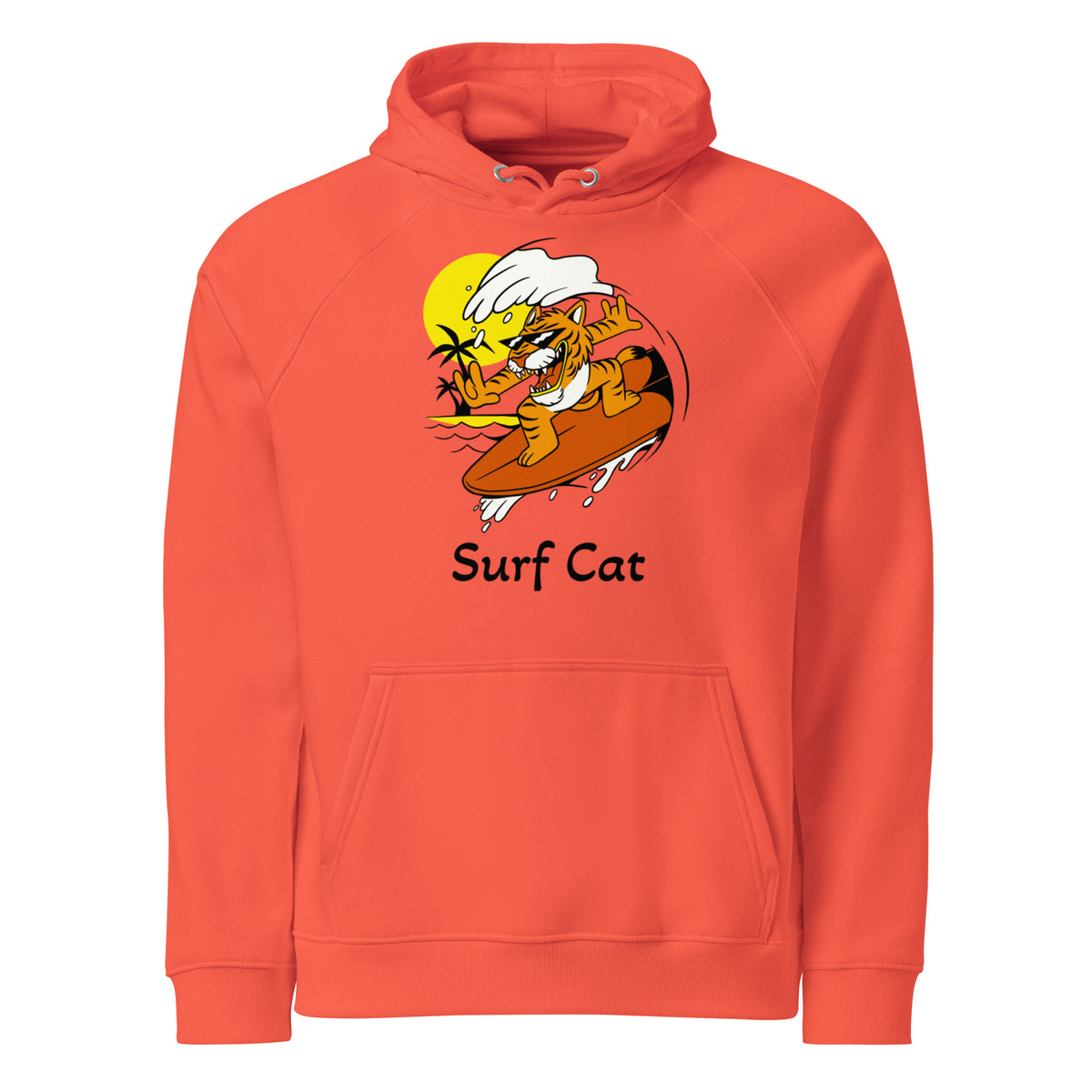 Surf Cat Eco Raglan Hoodie - Snugoma