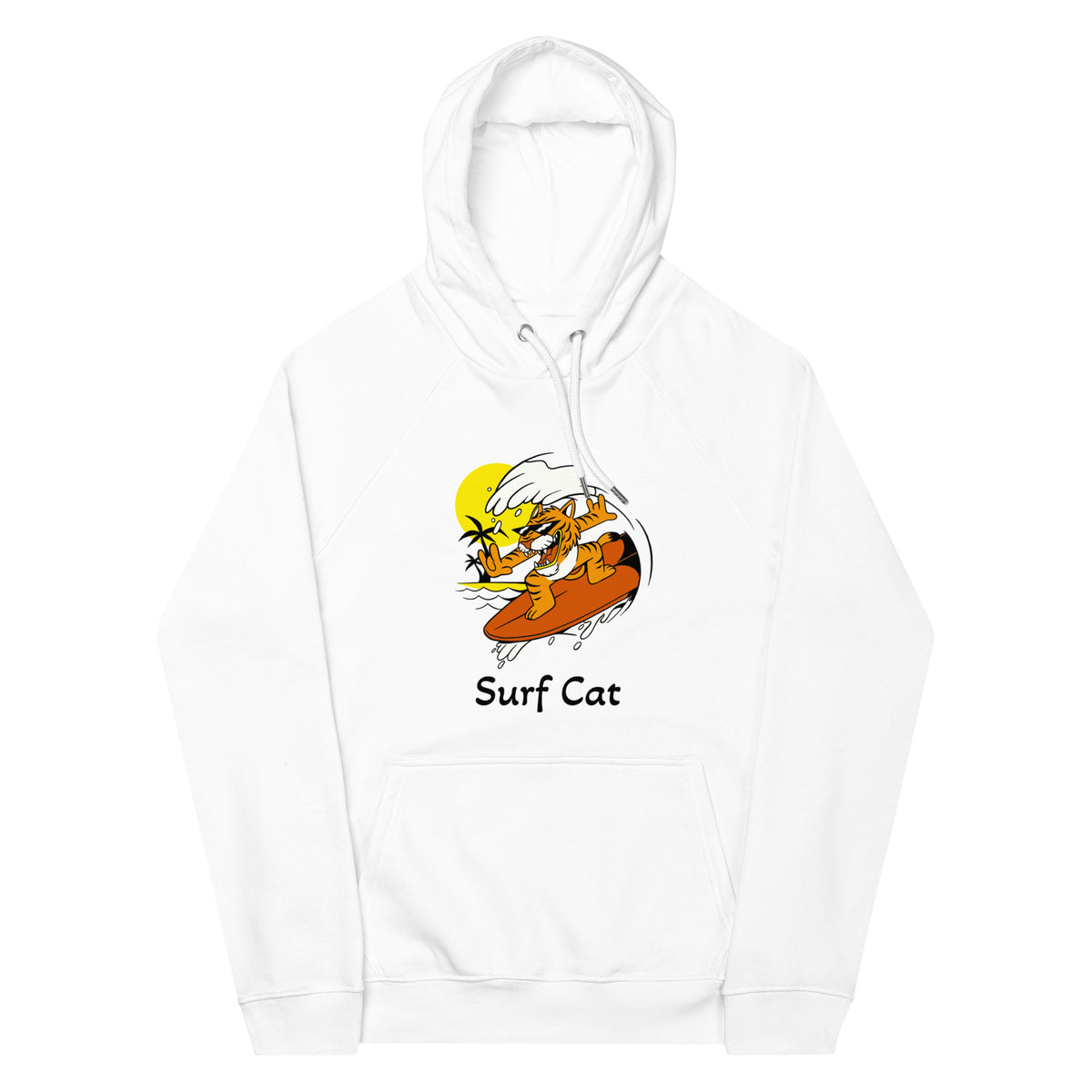 Surf Cat Eco Raglan Hoodie - Snugoma