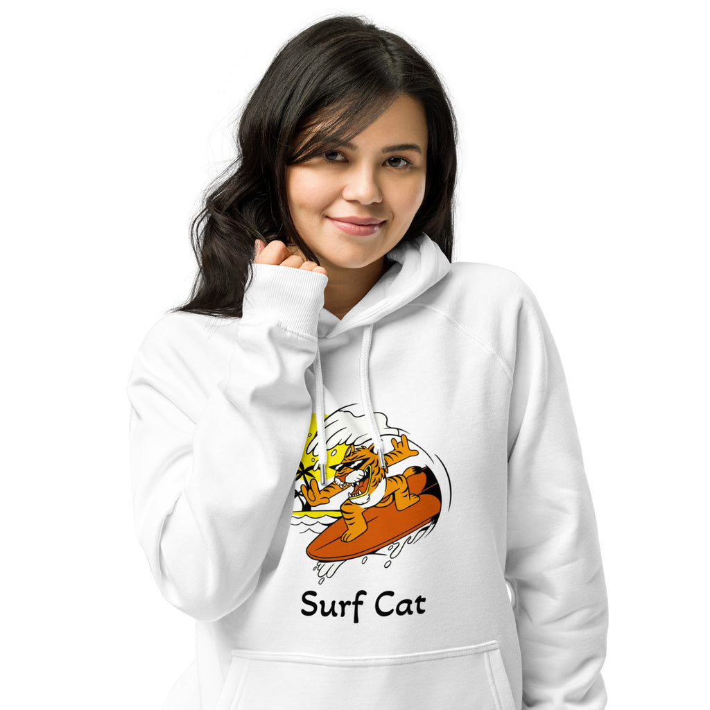 Surf Cat Eco Raglan Hoodie - Snugoma