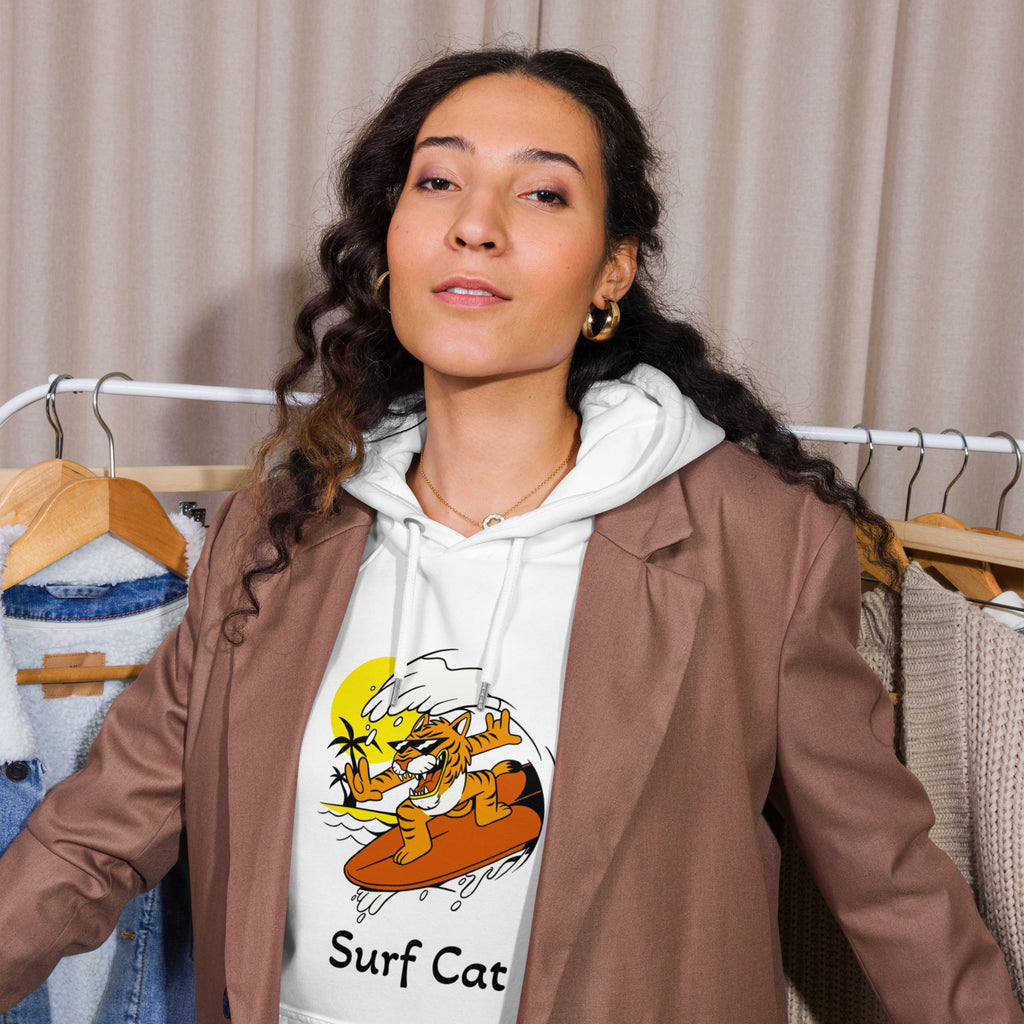 Surf Cat Eco Raglan Hoodie - Snugoma