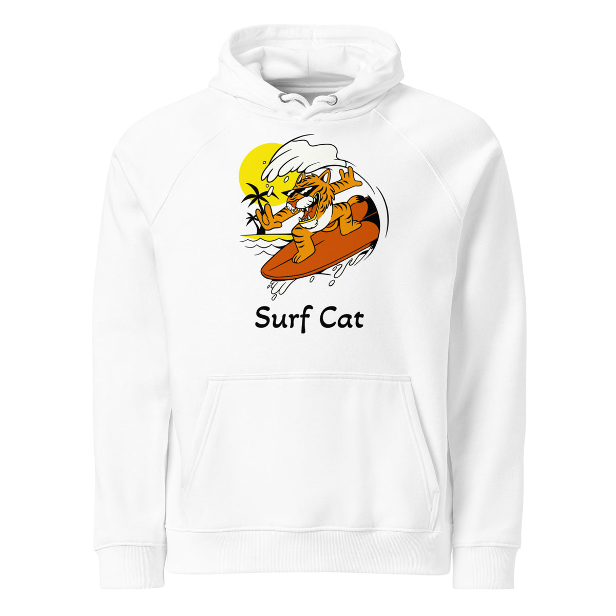 Surf Cat Eco Raglan Hoodie - Snugoma