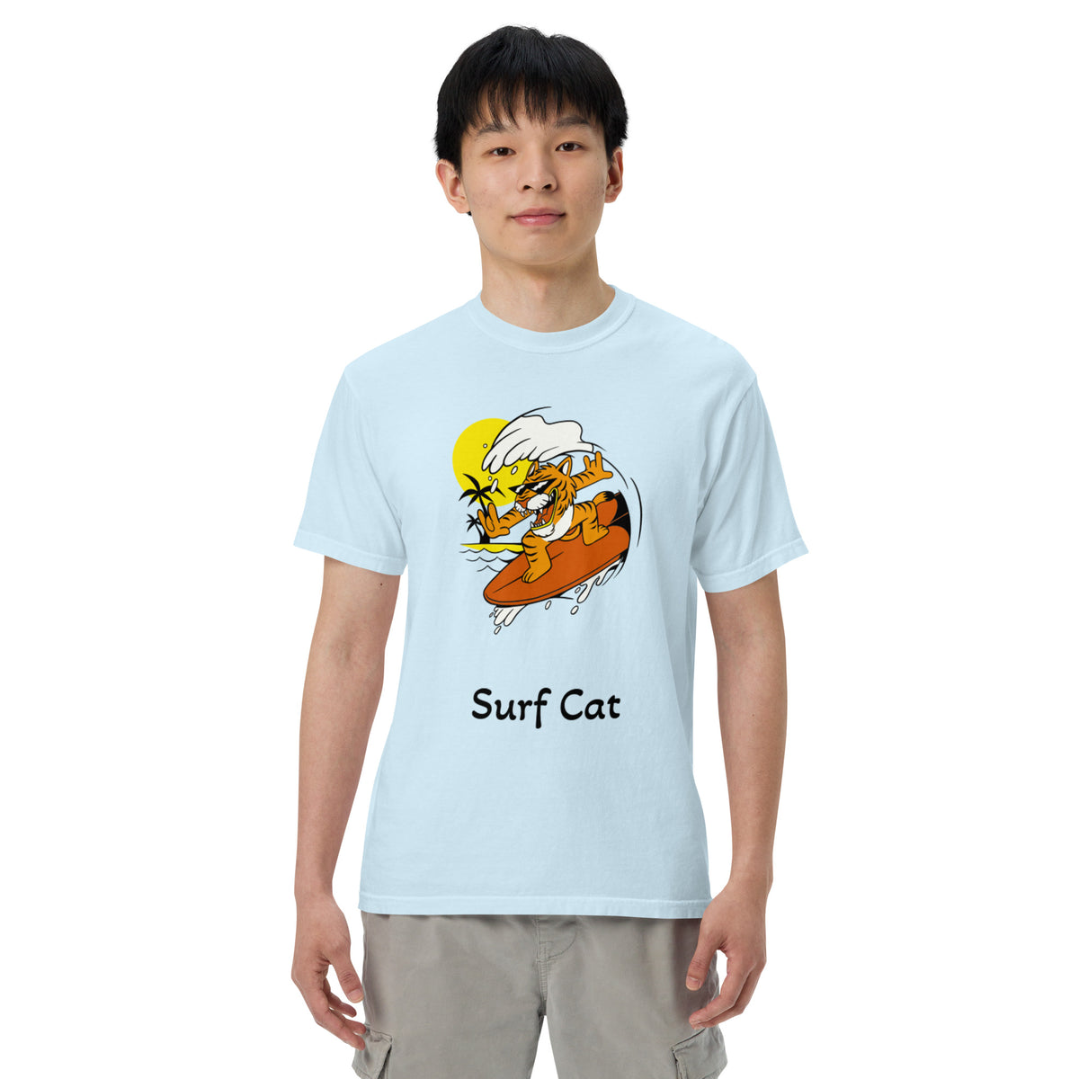 Surf Cat Garment-Dyed Heavyweight T-Shirt - Snugoma