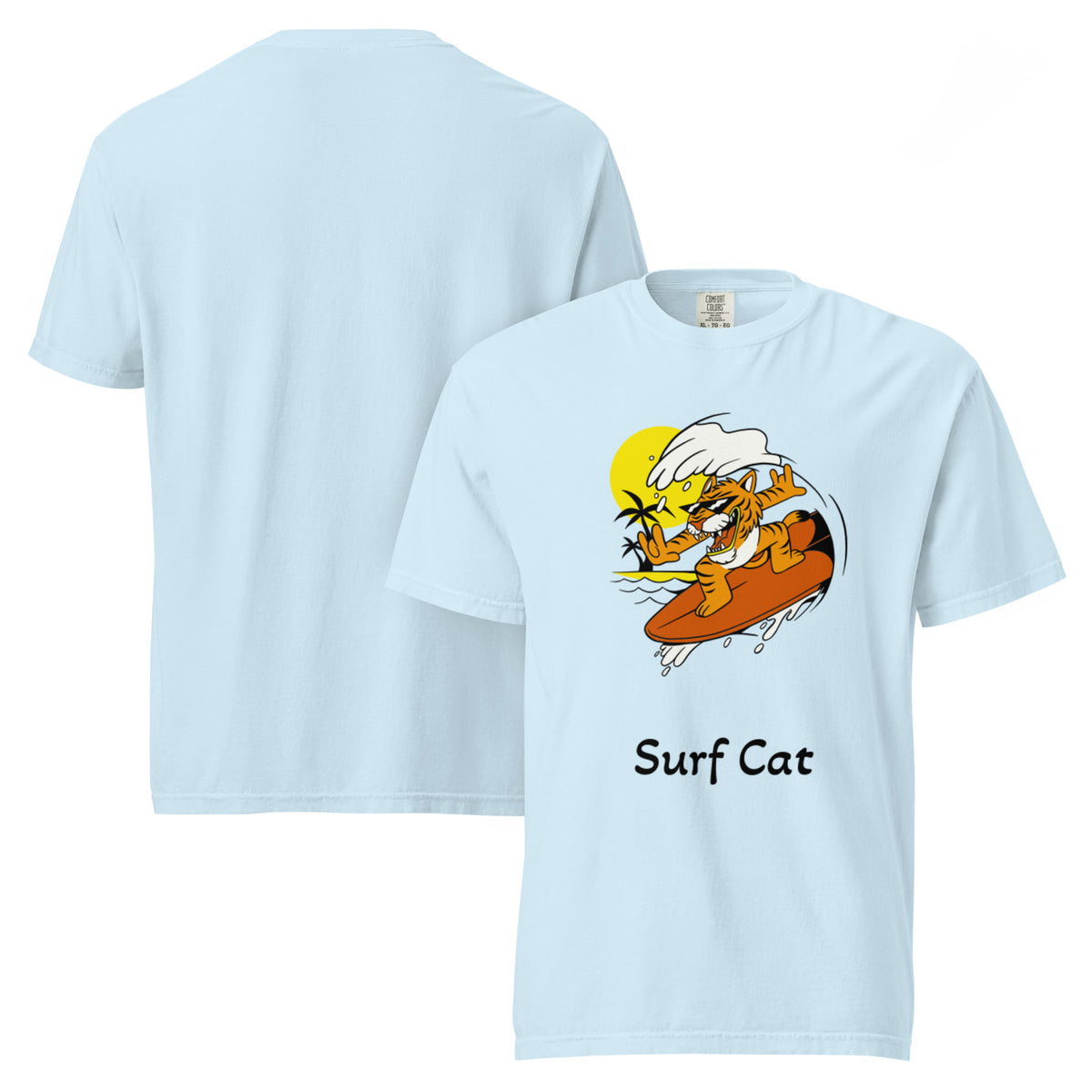 Surf Cat Garment-Dyed Heavyweight T-Shirt - Snugoma