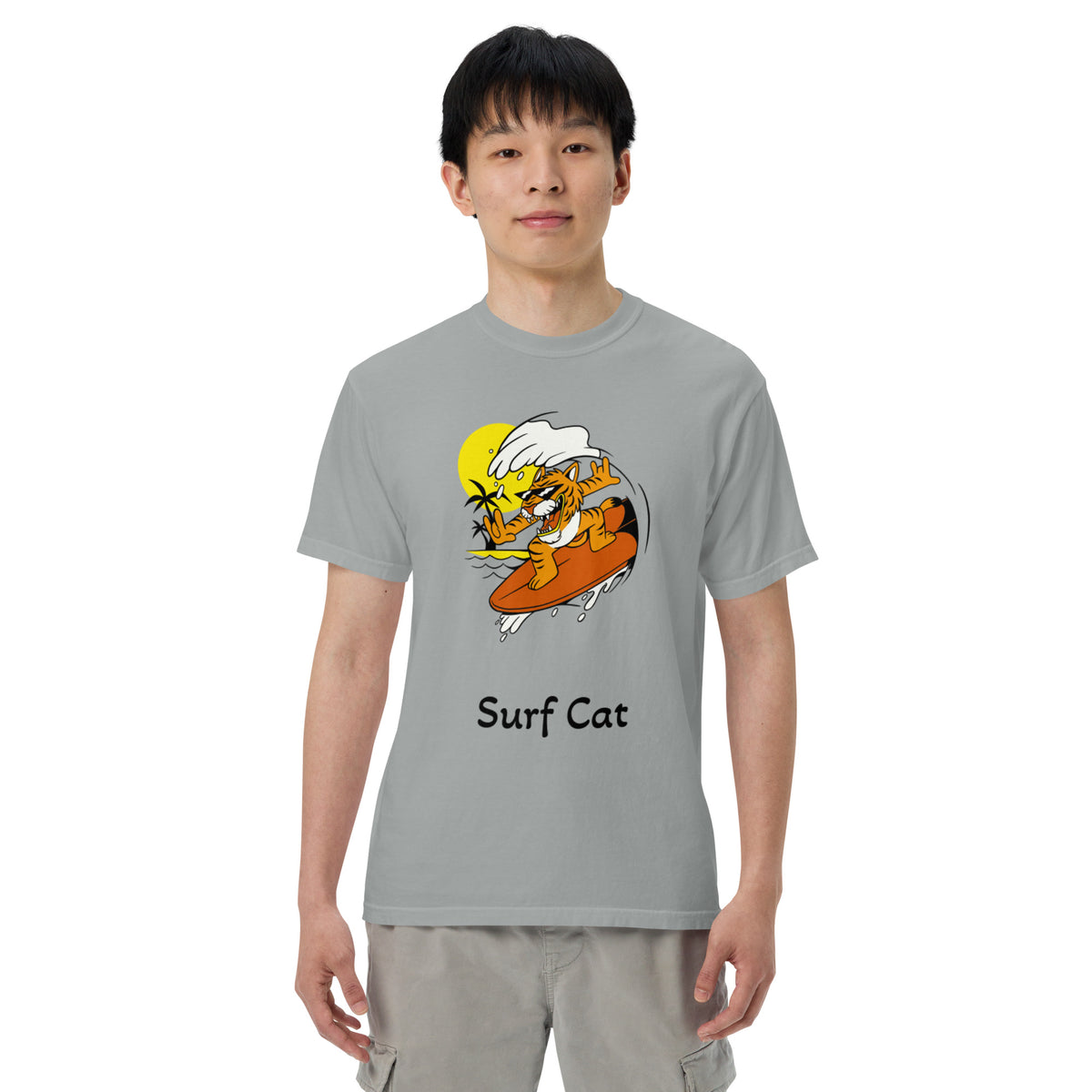 Surf Cat Garment-Dyed Heavyweight T-Shirt - Snugoma