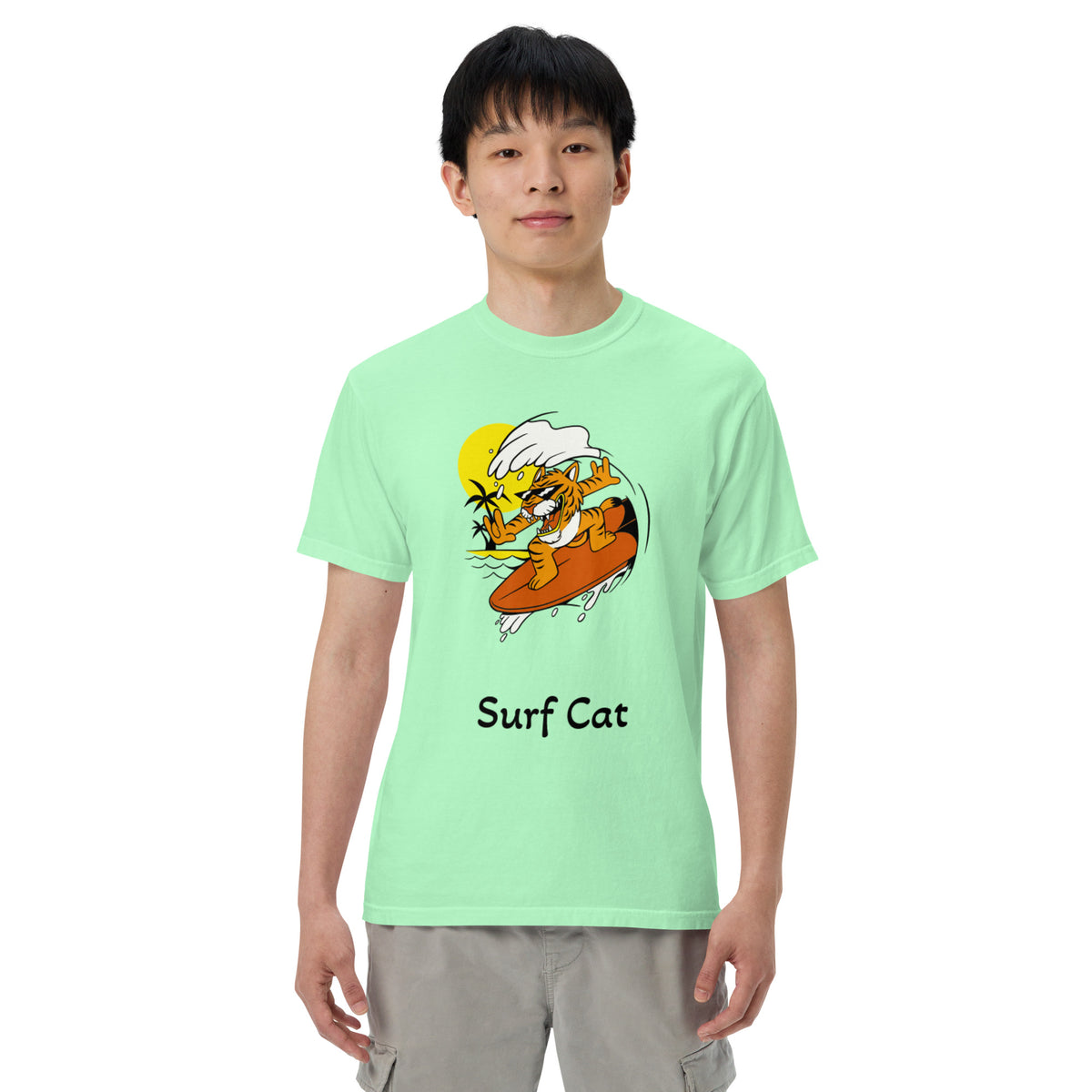 Surf Cat Garment-Dyed Heavyweight T-Shirt - Snugoma
