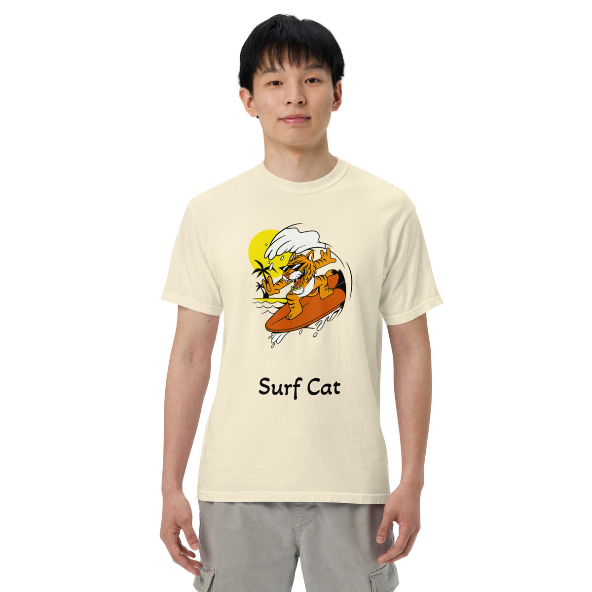 Surf Cat Garment-Dyed Heavyweight T-Shirt - Snugoma