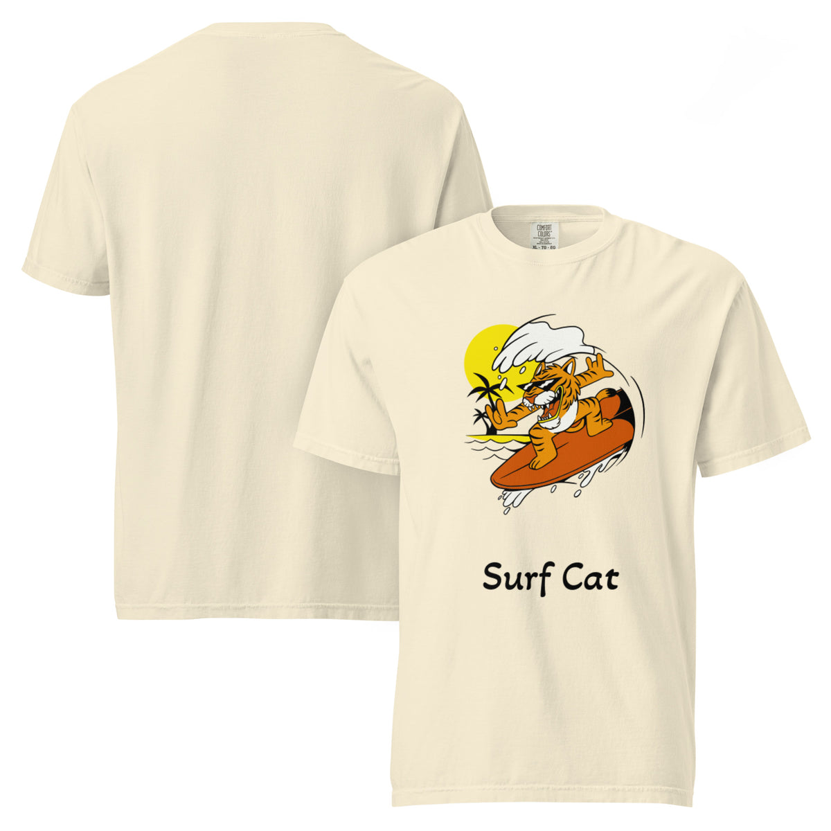 Surf Cat Garment-Dyed Heavyweight T-Shirt - Snugoma
