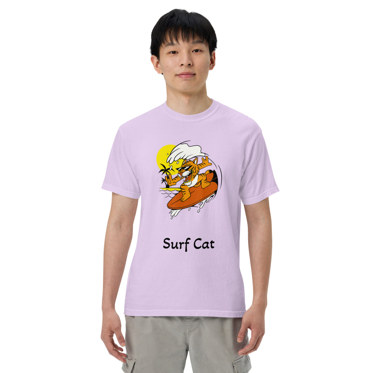Surf Cat Garment-Dyed Heavyweight T-Shirt - Snugoma