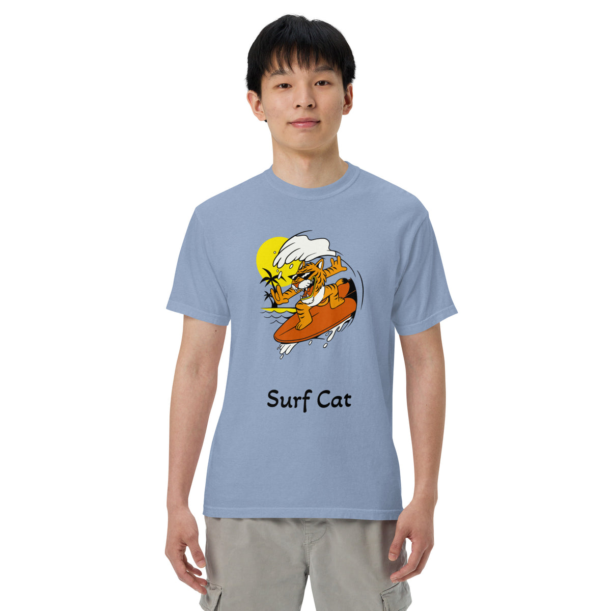 Surf Cat Garment-Dyed Heavyweight T-Shirt - Snugoma