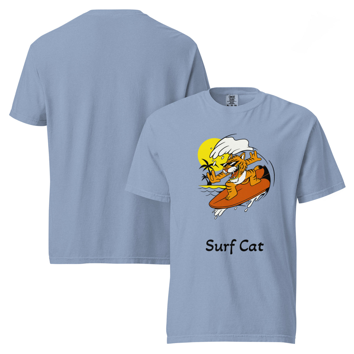 Surf Cat Garment-Dyed Heavyweight T-Shirt - Snugoma