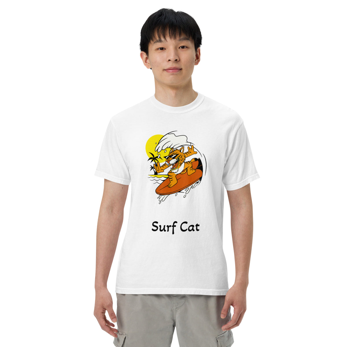 Surf Cat Garment-Dyed Heavyweight T-Shirt - Snugoma